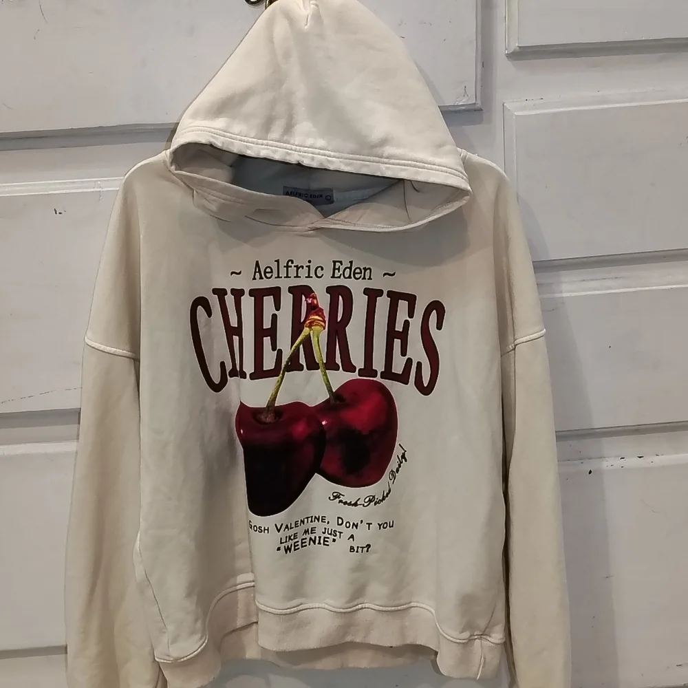Aelfric Eden Cream Hoodie w/ Cherry Print Sz LG Gosh Valentine Don't You Like... - Picture 1 of 8